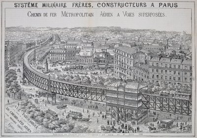 1885年5月、ルメトロポリタンからのイラスト、パリの地下鉄の全景 作： French School
