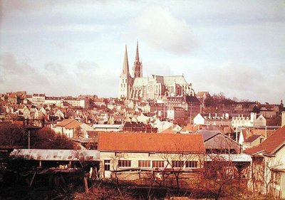 大聖堂のある町の全景 作： French School