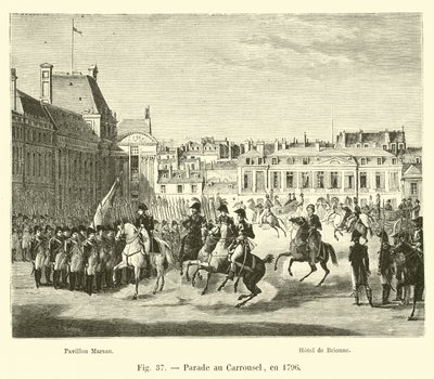1796年のカルーセルでのパレード 作： French School