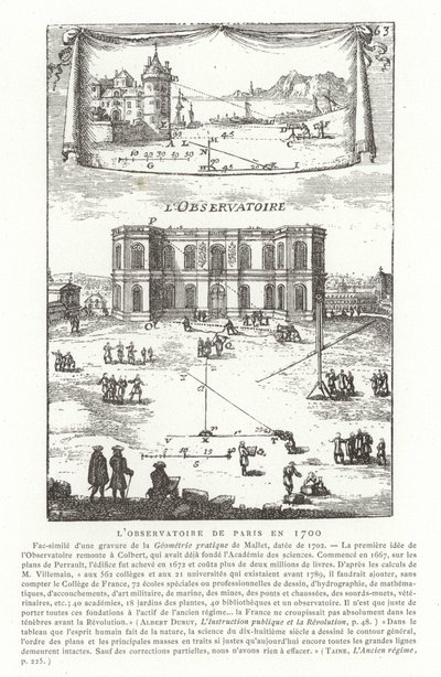 1700年のパリ天文台 作： French School