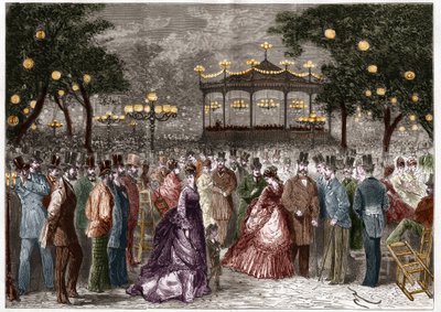 パリ：夏の金曜日、シャンゼリゼのコンサート（Champs Elysees）。 作： French School