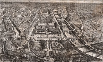 エトワール凱旋門から見たパリ、リヴォリ通りとセーヌ川 - V.A.マルト・ブラウン著「La France illustree: Geography, History, statistical administration」に掲載された版画。 作： French School