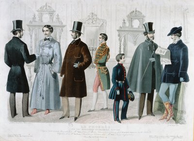 パリのファッション誌、ファッション誌、1858年2月、ニューヨーク（カラー彫刻） 作： French School