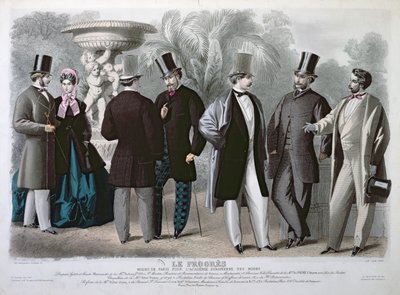 1864年6月、ルプログレのパリ風ファッションプレート（カラー彫刻） 作： French School