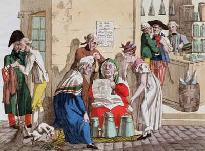 パリの牛乳売り手とニュースの提供者、1815年 作： French School
