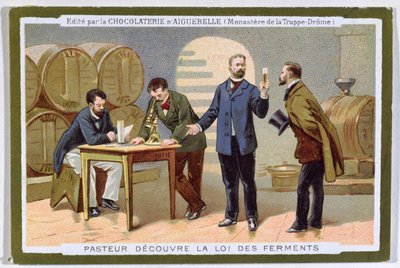 Chocolateur dAiguebelleの発酵、広告カードを発見したパスツール 作： French School