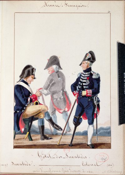 ホテル・デ・アンヴァリッドの患者、1809-11（紙にトイレ） 作： French School