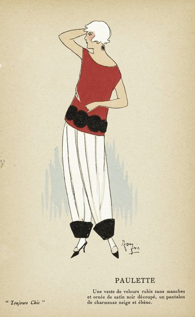1921-22年『Toujours Chic』よりポレット（ステンシルプリント） 作： French School