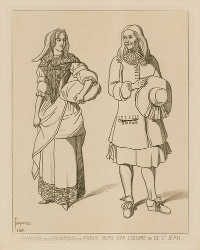 パリ近郊の農民、1676年 作： French School