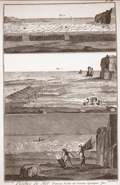 Peche de Mer - Trameau - Waterbird Fishing - Denis Diderot（1713-1784）とJean d