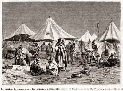 1882 年 4 月 25 日から 6 月 8 日までの聖地への悔い改めの巡礼 (彫刻) 作： French School