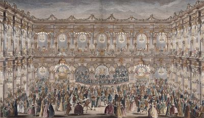 ホテルドヴィルの中庭に建設されたボールルームのパースビュー（カラー彫刻） 作： French School