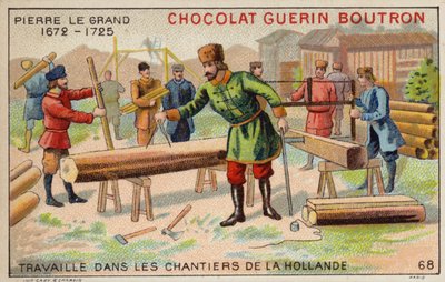オランダの造船所で働くピョートル大帝（クロモリト 作： French School