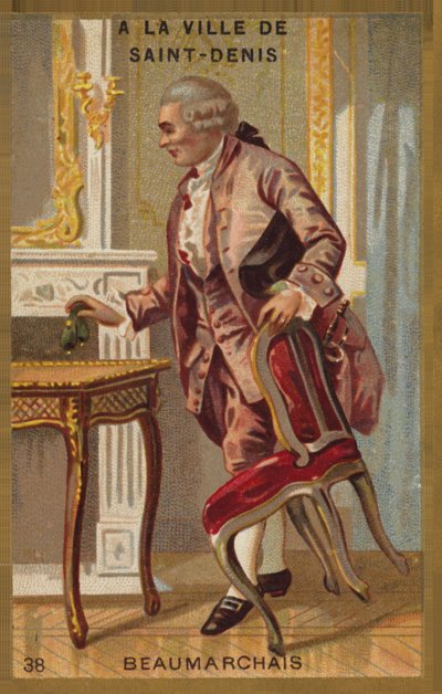 フランスの劇作家で画期的な画家、ピエールオーギュスタンカロンドボーマルシェ（1732-1799）をサンドニ市で 作： French School