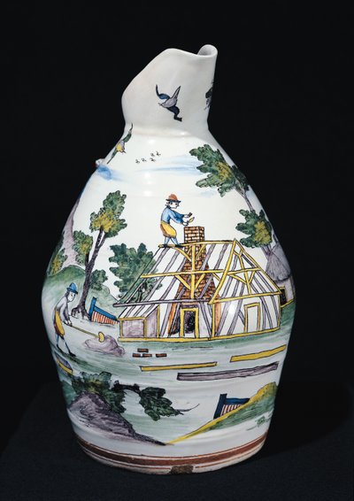 建物の構造を描いた投手、シンセニー、c.1740-50（ファイアンス） 作： French School
