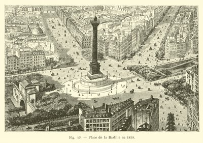 1858年にバスティーユ広場 作： French School