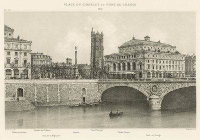 シャトレ広場とポンアウチェンジ、1876年 作： French School