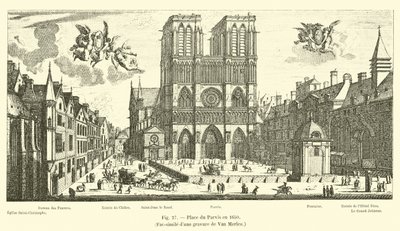 1650年にデュパルビス広場、ヴァンメルレンの彫刻のファクシミリ 作： French School