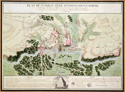 1805年、1808年のオーストリア軍とフランス軍の間のギュンツブルクの戦いでのイベントの計画 作： French School