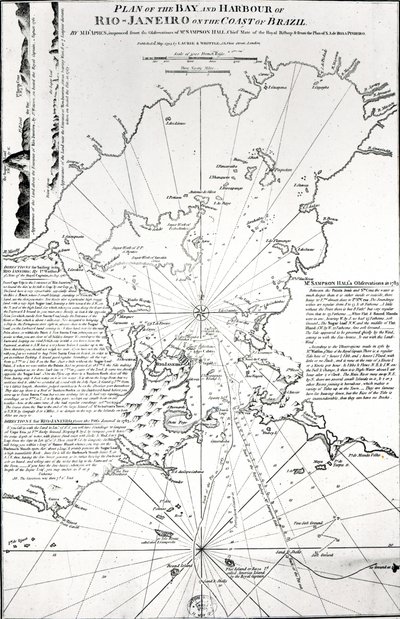 ブラジルの海岸にあるリオデジャネイロ湾と湾の計画、1794年 作： French School