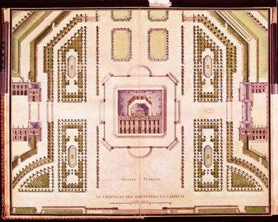 シャトードマルリーの大テラスの計画、1714年 作： French School