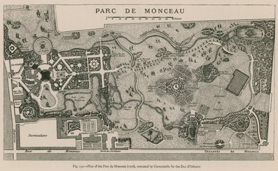 モンソー公園の計画（1718年）、カルモンテッレがデュオルレアンのために制作 作： French School
