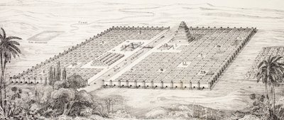 紀元前5世紀頃のメソポタミア、バビロンの都市計画（1860年頃にストラスブールで出版された『L