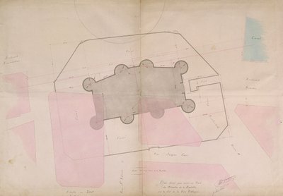 バスティーユの境界線を示す計画、1830 作： French School