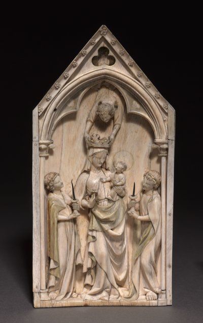 プラーク：天使のいる聖母子、パリ、c.1320-1330 作： French School