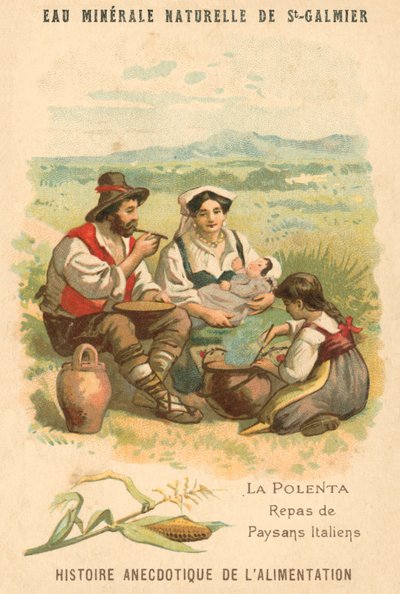 イタリアの農民の食事「ポレンタ」（クロモリト 作： French School