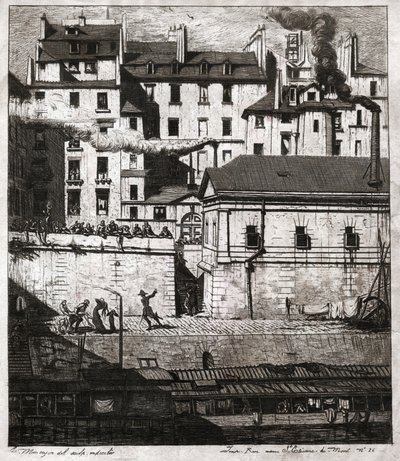 パリの警察。(エングレービング、1860年頃) 作： French School