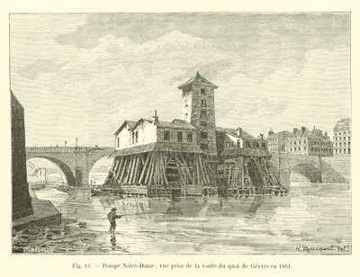 ノートルダムポンプ、ジェブルの岸壁の金庫室からの眺め（1861年） 作： French School