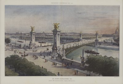 アレクサンドル3世橋、1900年万国博覧会、パリ（カラーリトグラフ 作： French School