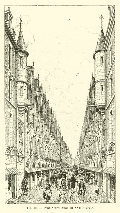 18世紀のノートルダム橋 作： French School
