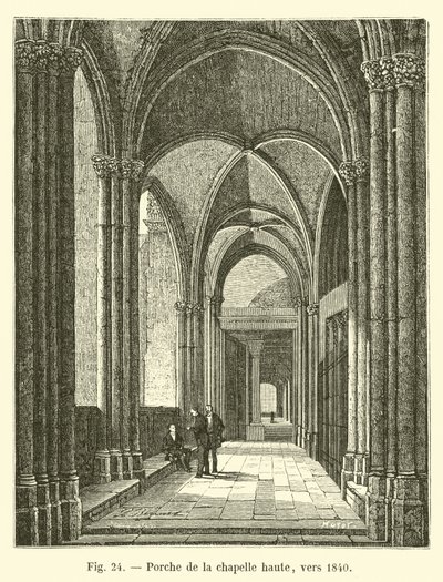 上部礼拝堂のポーチ、1840年頃 作： French School