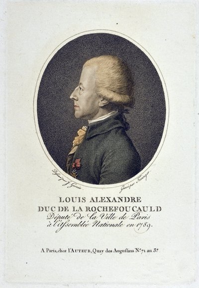 エンヴィル公爵ルイ・アレキサンドル・ド・ラ・ロシュフーコーの肖像（ダンヴィル）（1743-1792 作： French School