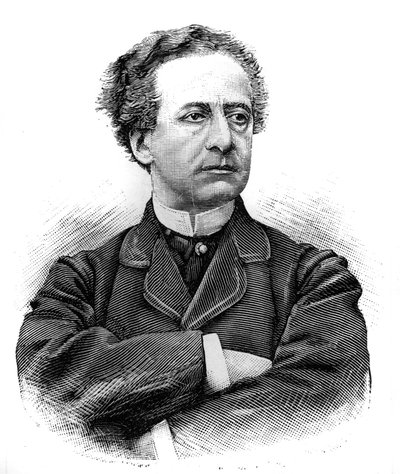 コメディ・フランセーズのフランス人コメディアン、ジャン・バティスト・プロスペール・ブレッサン（1815-1886）（Jean-Baptiste-Prospere）の肖像。1886年1月30日付の「Le Monde Illustre」に掲載されたエングレーヴィング。 作： French School