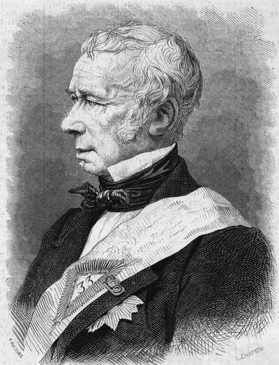 Jean Ponsの肖像 Guillaume Viennet（1777-1868）は、フランスの政治家、詩人、劇作家、フランス・アカデミー会員。1868年7月4日付の "Le Monde Illustre "586号に掲載された図版。 作： French School