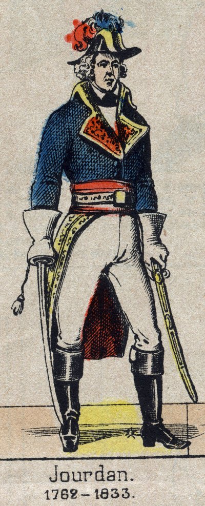 Portrait en pied de Jean Baptiste, Comte Jourdan, marechal de France (1762-1833) 19世紀末のエピナルのイメージ。 作： French School