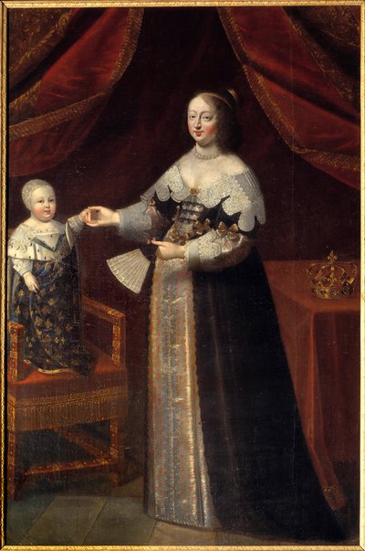 アンヌ・ドートリッシュ（1601-1666）の足の肖像、ルイ14世の子を持つフランス王妃 17世紀のフランス派の絵画。シャンボール城博物館 作： French School