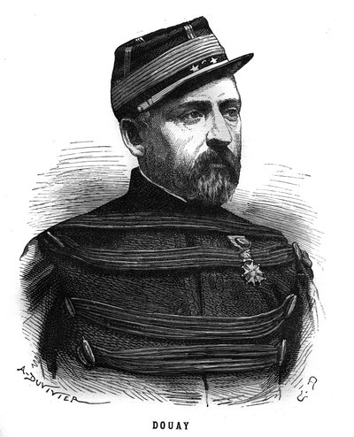 フランスの将軍、アベル・ドゥーエ（1809-1870）の肖像。"Les Illustrations De L