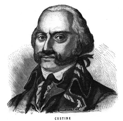 フランスの将軍、アダム・フィリップ・ド・キュスティーヌ（1740-1793）の肖像。"Les Illustrations De L