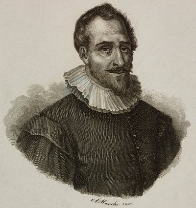 Adam de Craponnen (1526-1576), ranskalaisen insinöörin muotokuva, Marchin kaiverrus 作： French School