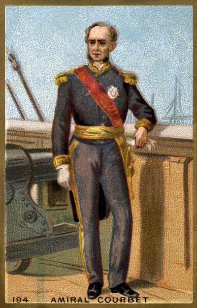 クールベ提督（1827-1885）の肖像。19世紀末のクロモリトグラフ。 作： French School
