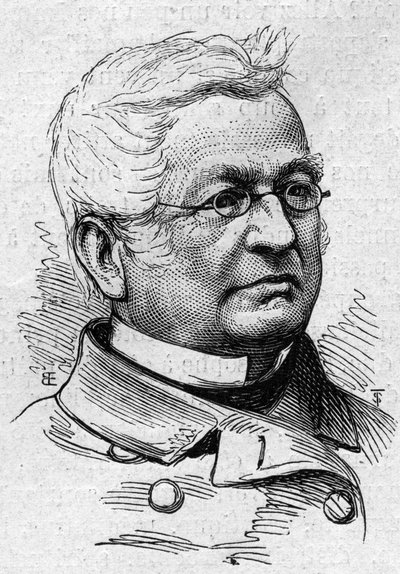 フランスの政治家、歴史家、学者であるAdolphe Thiers (1797-1877)の肖像。1874年3月14日付「Le Monde Illustré」883号に掲載されたエングレーヴィング。 作： French School