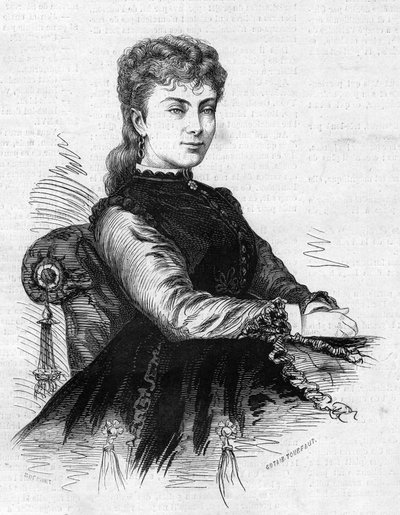 フランスのコメディアン、Aimee Desclee（1837年頃～1874年）の肖像。1874年3月14日付「Le Monde Illustré」883号に掲載された版画。 作： French School