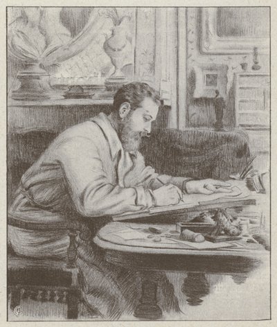 アルベール・ギョーム（フランスの画家・風刺画家）の肖像（リトグラフ 作： French School