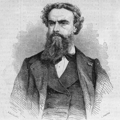 フランスの画家、アレクサンドル・カバネル（1823-1899）の肖像。10月3日付「Le Monde Illustré」338号に掲載されたエングレーヴィング 作： French School