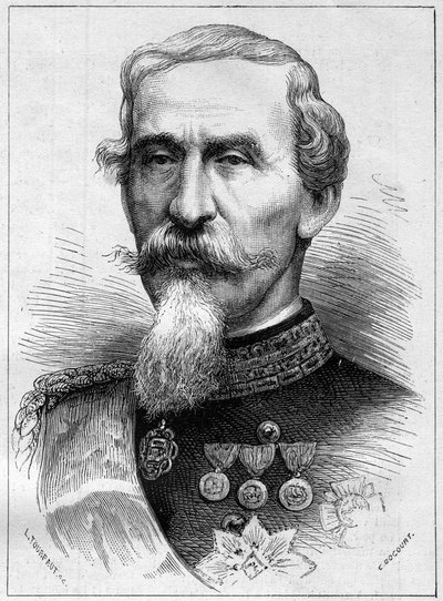 Alfonso Ferrero de La Marmora (Lamarmora) (1804 - 1878)将軍、イタリアの政治家の肖像。1878年1月19日付「Le Monde Illustré」1085号に掲載されたエングレーヴィング。 作： French School
