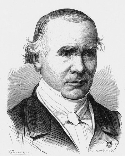 フランスの外科医、アルフレッド・ルイ・マリス・ヴェルポー（1795 - 1867）の肖像（彼の名を冠した包帯）-1896年の "Album de la Science; illustrious scientists; Great discoveries "に掲載。 作： French School